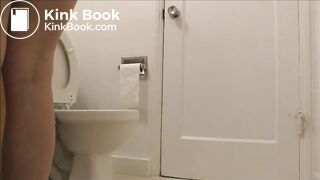 Girl takes a big poop and clogs toilet