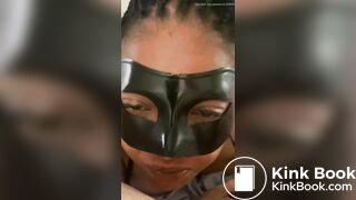 Casually feeding slave Yuna Silva fresh shit morsels