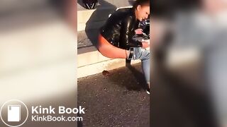 Hot girl shitting in the streets