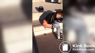 Hot girl shitting in the streets