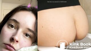 Girl Pooping on Toilet Close-Up POV Face (Collage Edit)