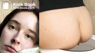 Girl Pooping on Toilet Close-Up POV Face (Collage Edit)