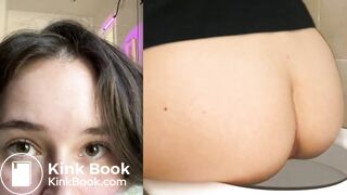 Girl Pooping on Toilet Close-Up POV Face (Collage Edit)