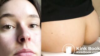 Girl Pooping on Toilet Close-Up POV Face (Collage Edit)