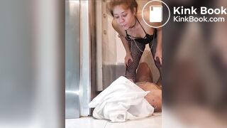 Sweet Asian girl peeing for her boyfriend