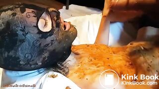 Enjoying poop covered cock in her pussy