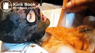 Enjoying poop covered cock in her pussy