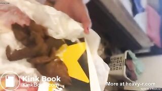 Latin BBW is pooping out a Burger