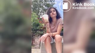 Cute lightskin ebony shits outside