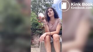 Cute lightskin ebony shits outside