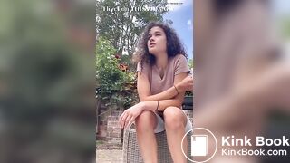 Cute lightskin ebony shits outside