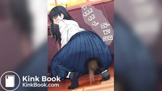 Girl fart and poop animated