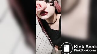 Eating shit from gents toilet