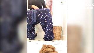 Soft shit on bathroom floor