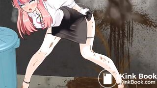 Girl hiding to release diarrhea