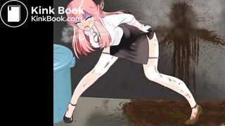 Girl hiding to release diarrhea