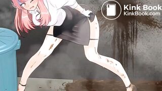 Girl hiding to release diarrhea