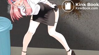 Girl hiding to release diarrhea