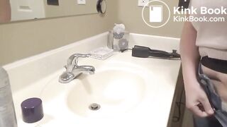 A gassy poo in the bathroom sink..