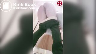 girl toilet hard pooping