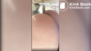 girl poop in camping