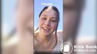 girl poop in camping