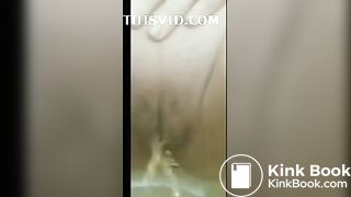 Girl pooping heavy turds