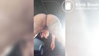 Naughtia has diarrhea in her driveway