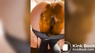 Cute teen does diarrhea in jeans