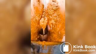 Cute teen does diarrhea in jeans