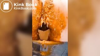 Cute teen does diarrhea in jeans