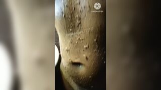 She is cover with her scat