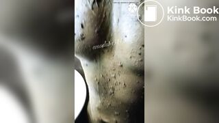 She is cover with her scat