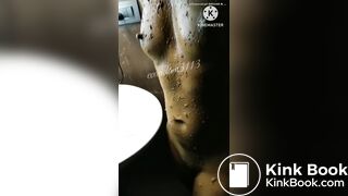 She is cover with her scat