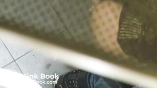 View from above girl voyeur pooping public