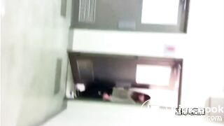 He talks to the girl who was pooping.