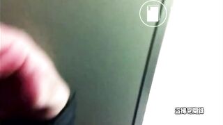 He talks to the girl who was pooping.