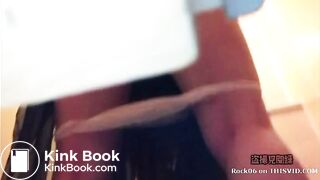 He talks to the girl who was pooping.