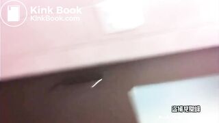 He talks to the girl who was pooping.