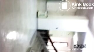 He talks to the girl who was pooping.