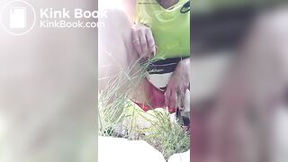 Producing a big log outdoors..