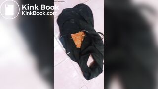 Thai girl diarrhea in legging at home