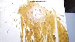 Spraying the wall with diarrhea..