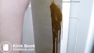 Spraying the wall with diarrhea..