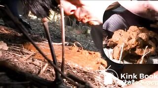 Unbelievable outdoor scat eating