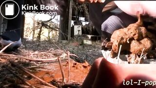 Unbelievable outdoor scat eating