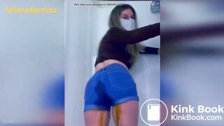 girl poops in shorts
