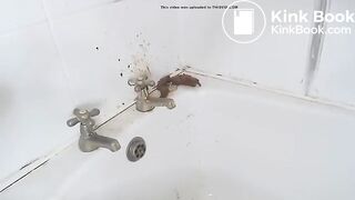 Wild girl puts herself an enema in the bathroom