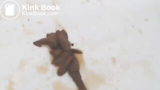 Wild girl puts herself an enema in the bathroom