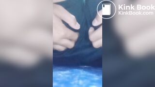 Thai girl short poop in bed room